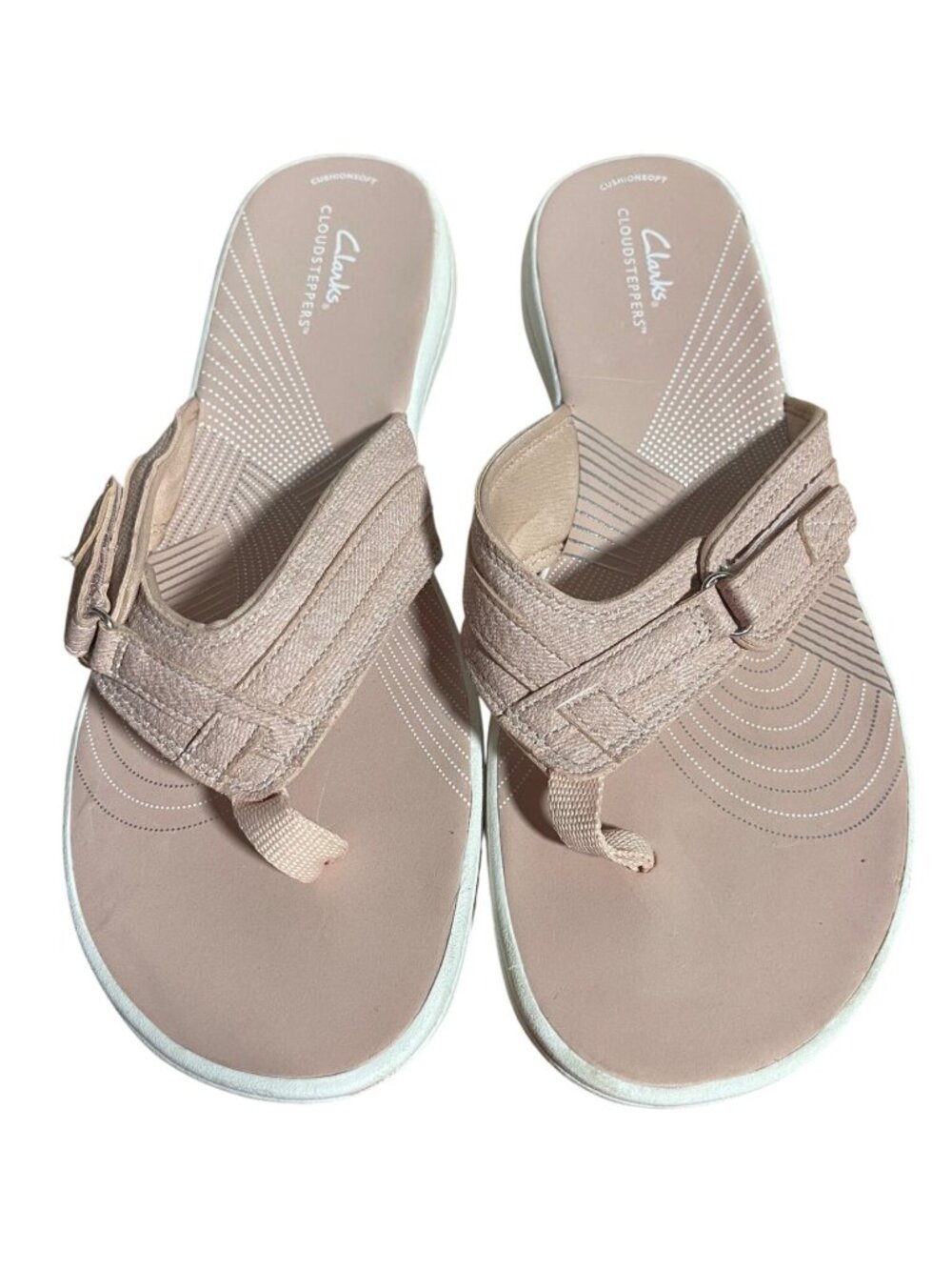 Clarks Cloudsteppers Breeze Sea Sandals Womens 12 M Pink  Adjustable Flip Flops
